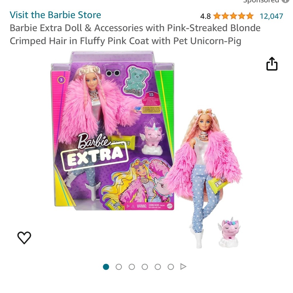 Blonde with Pink Streak - Barbie Extra Doll and Accessories